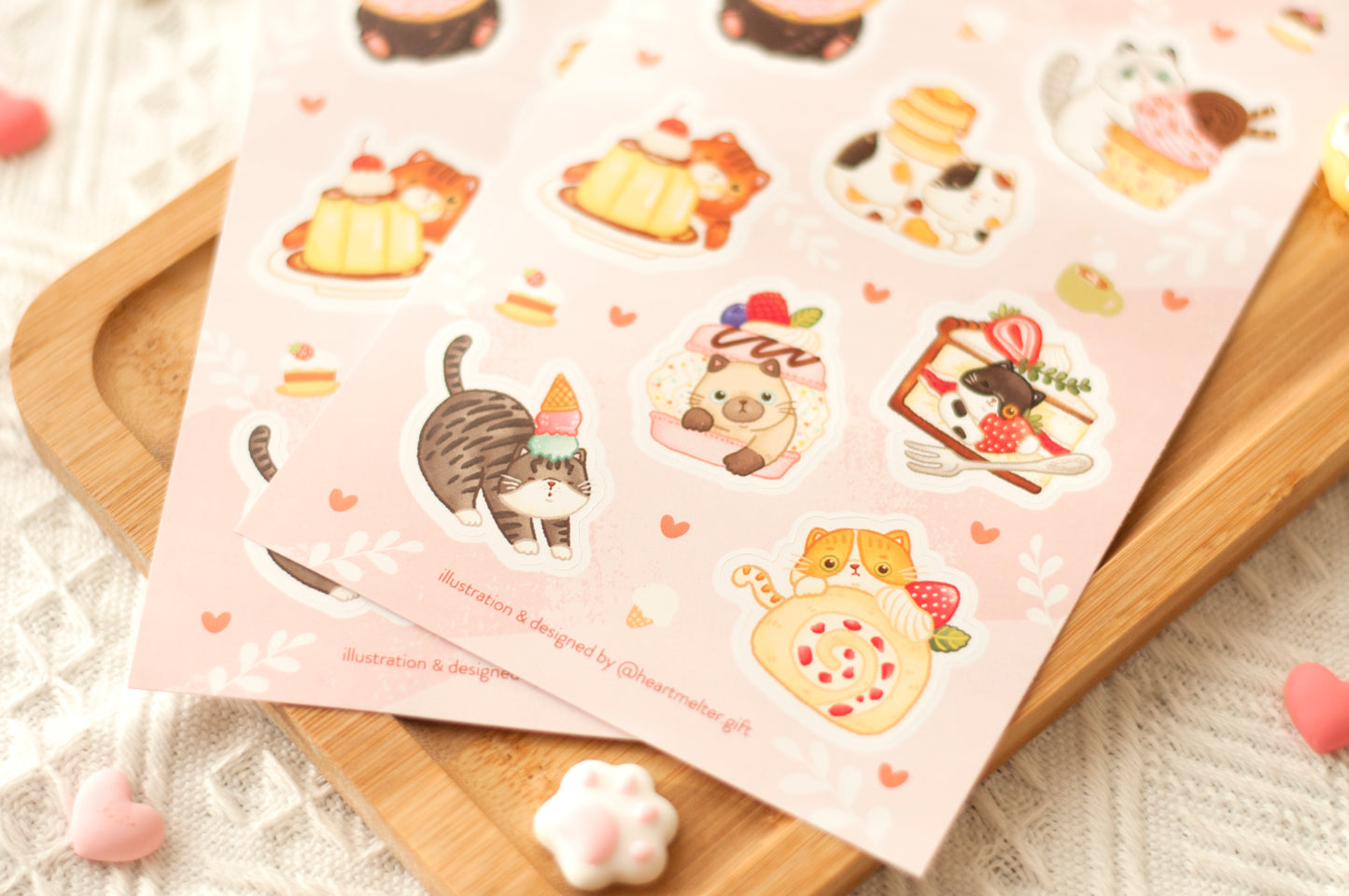 貓咪甜品cafe手帳文具貼紙 cat cafe stickers