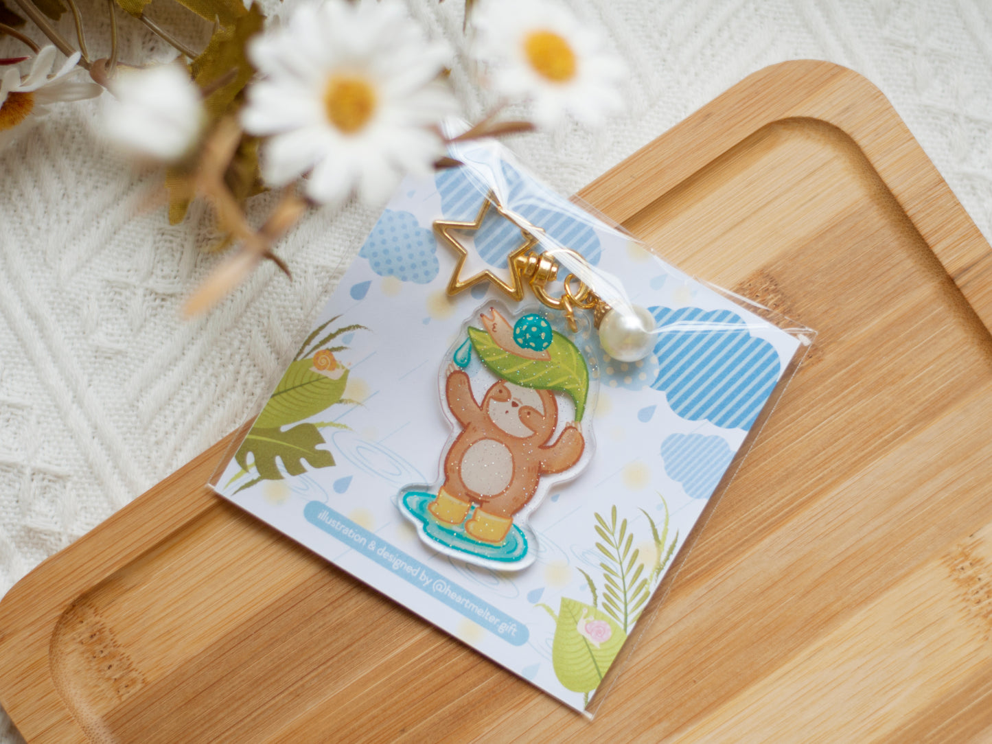 下雨小樹懶鎖匙扣-sloth keychain B