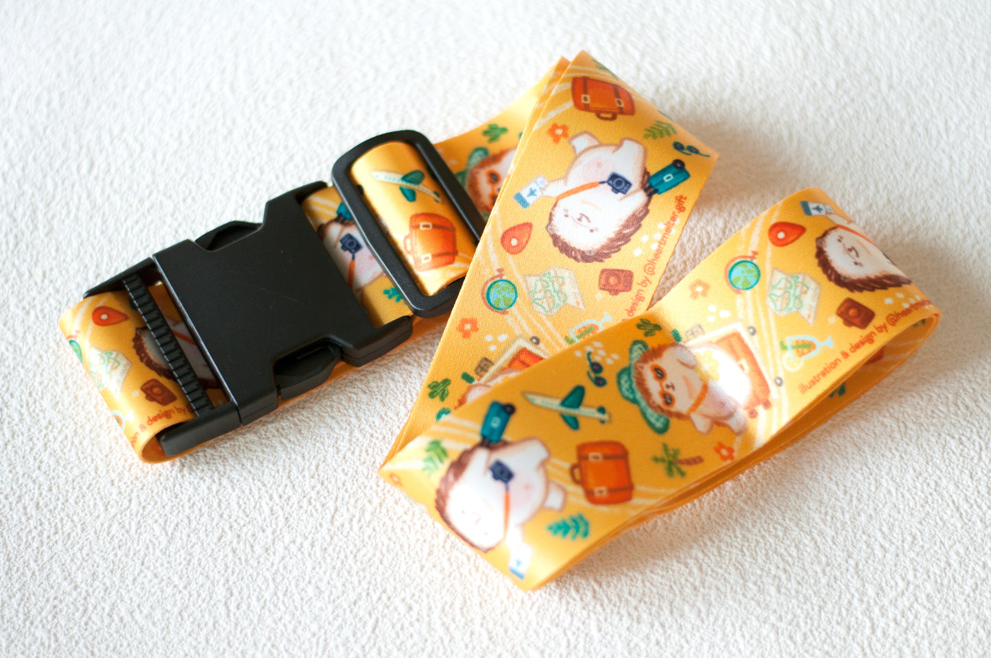 原創小刺蝟行李帶(黃)-hedgehog luggage strap (yellow)