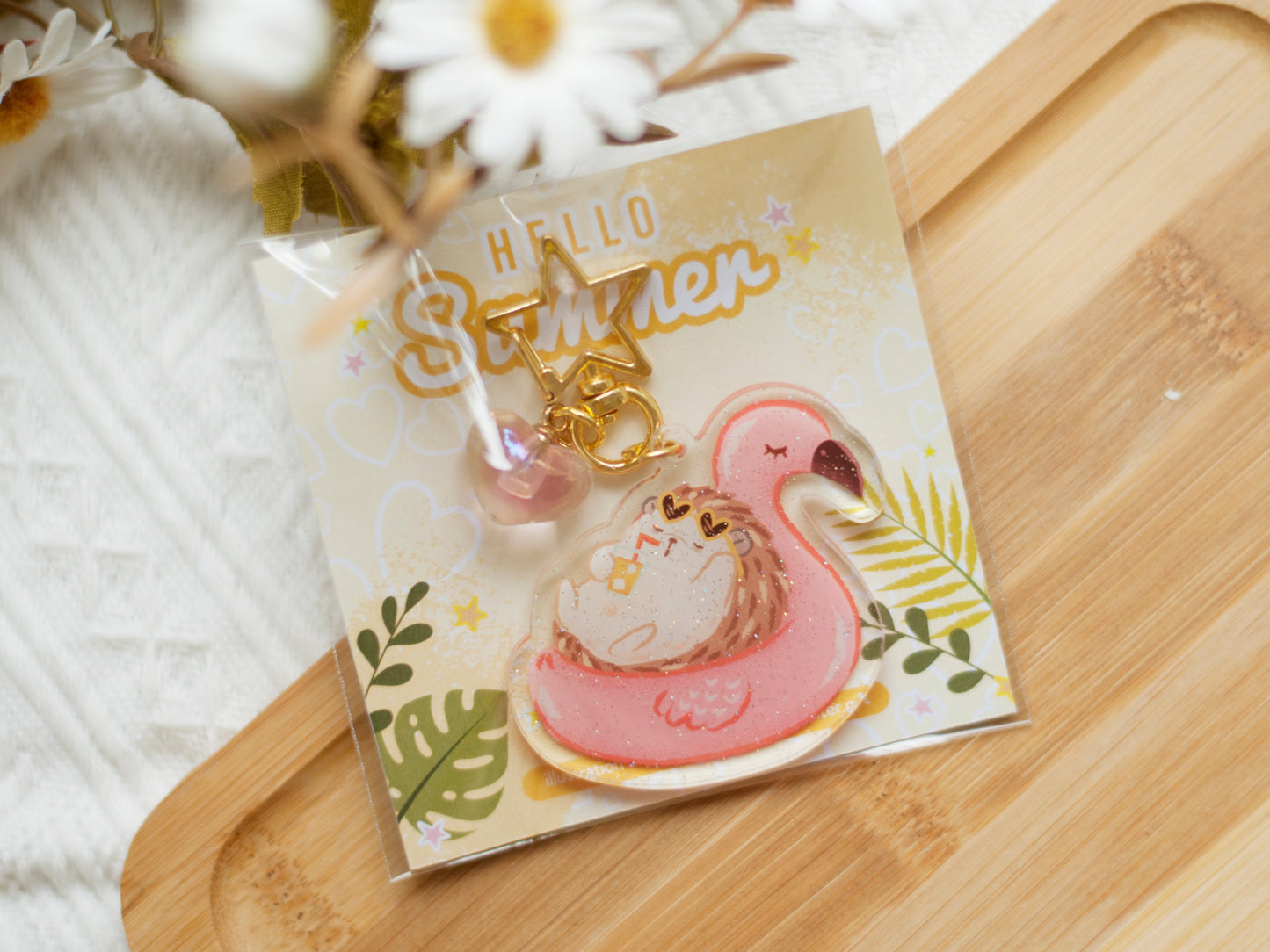 夏日小刺蝟鎖匙扣-hedgehog keychain A