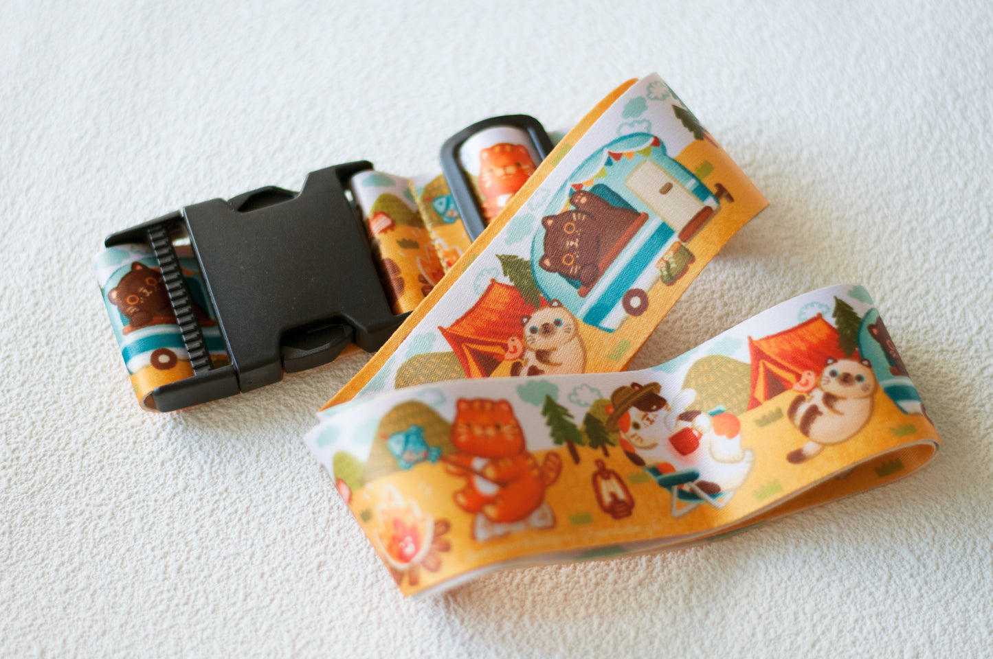 露營貓咪行李帶-camping cat luggage strap