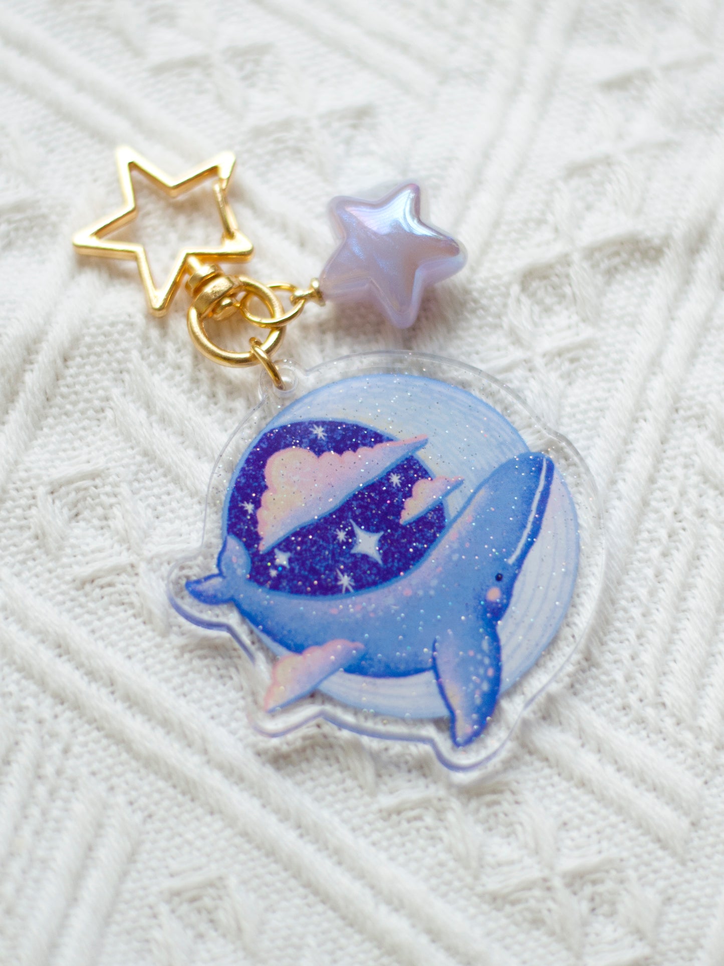 鯨魚星空鎖匙扣-whale keychain