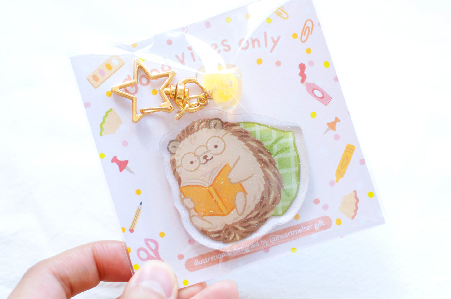 閱讀小刺蝟鎖匙扣-hedgehog keychain C