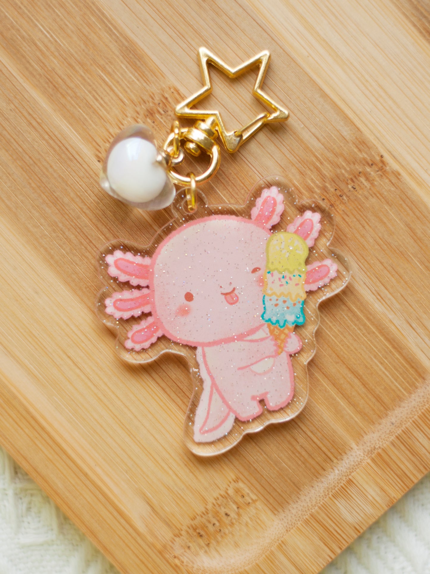 六角恐龍水族鎖匙扣-axolotl keychain