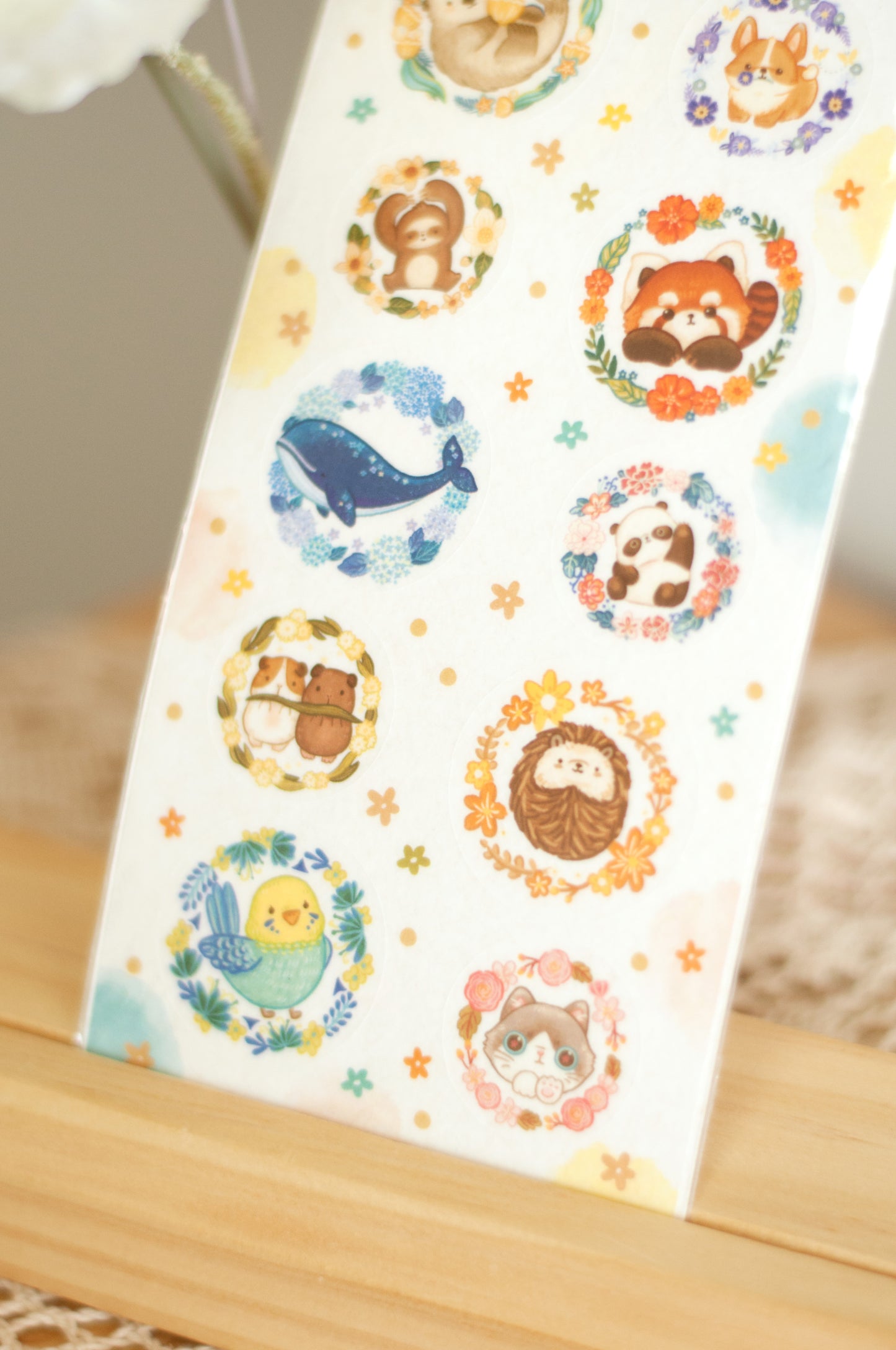 動物花環貼紙 Animal stickers