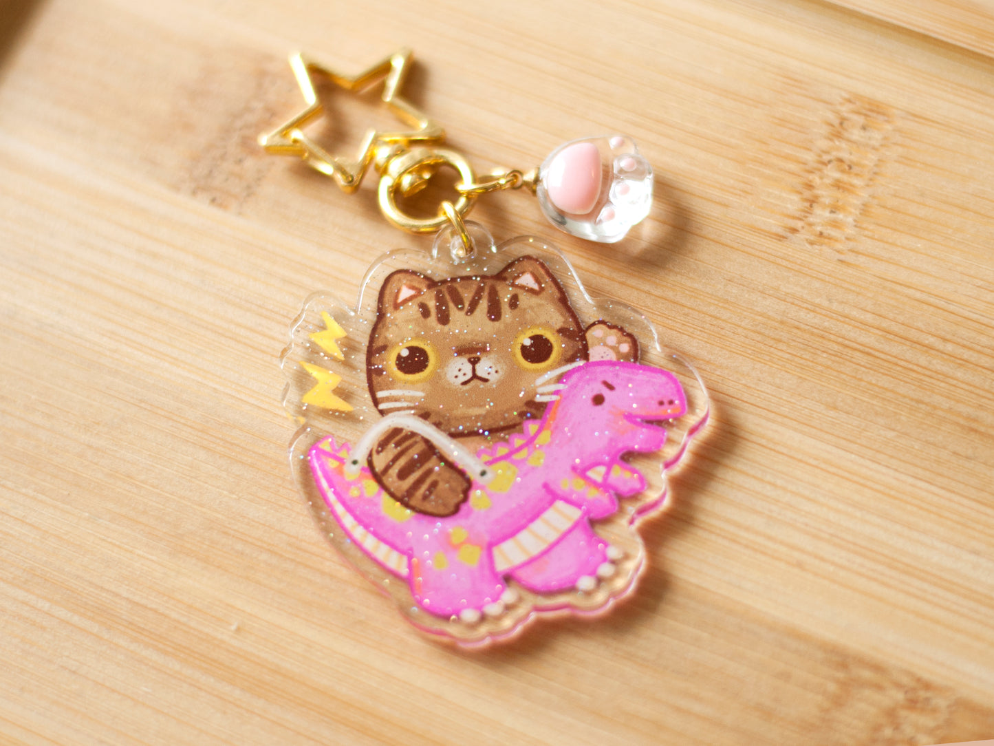 恐龍貓鎖匙扣-dinosaur cat keychain
