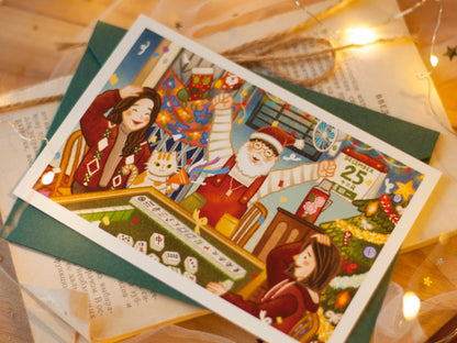 原創香港聖誕卡-聖誕麻雀局