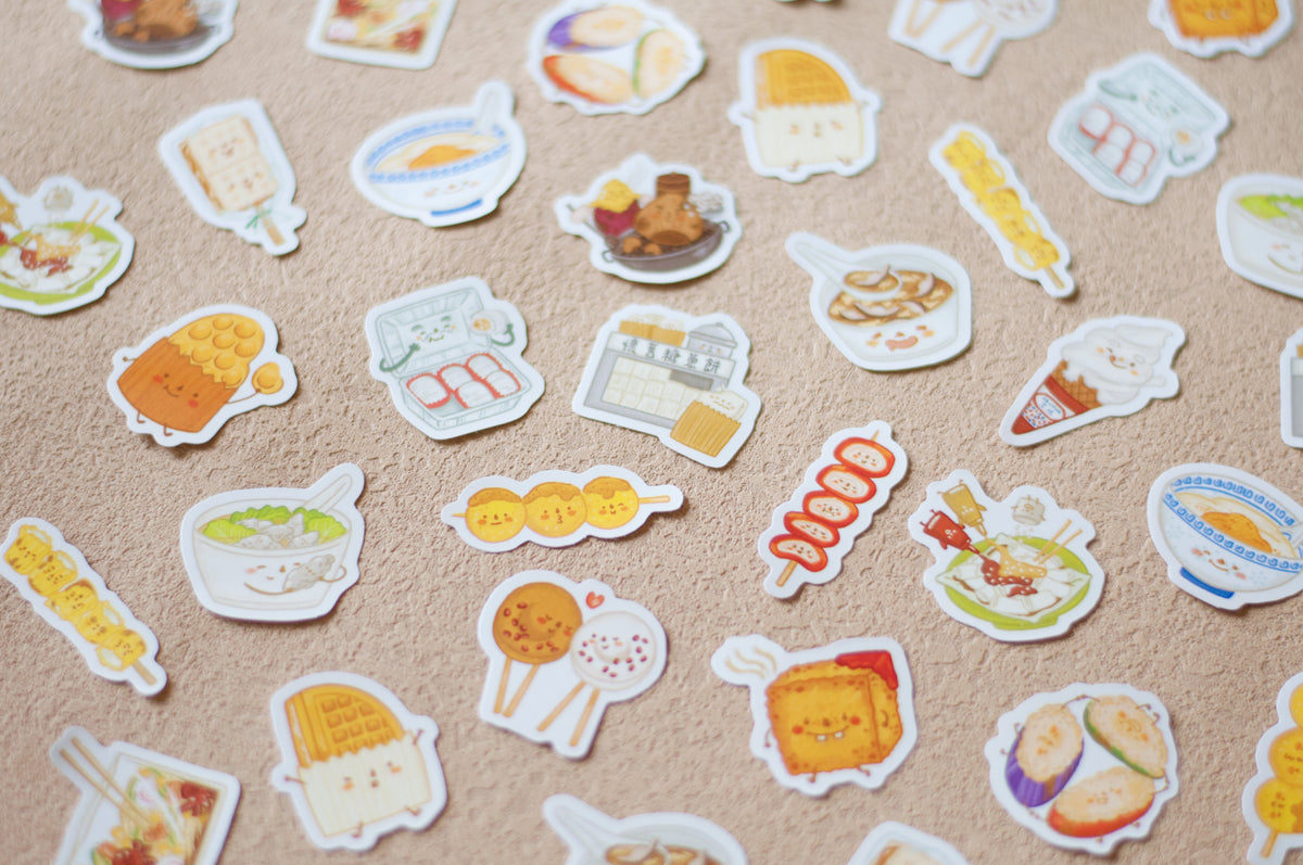 原創設計香港掃街貼紙包 Hong Kong Street Food Stickers