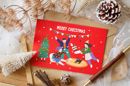 燙金工藝聖誕卡-Happy party