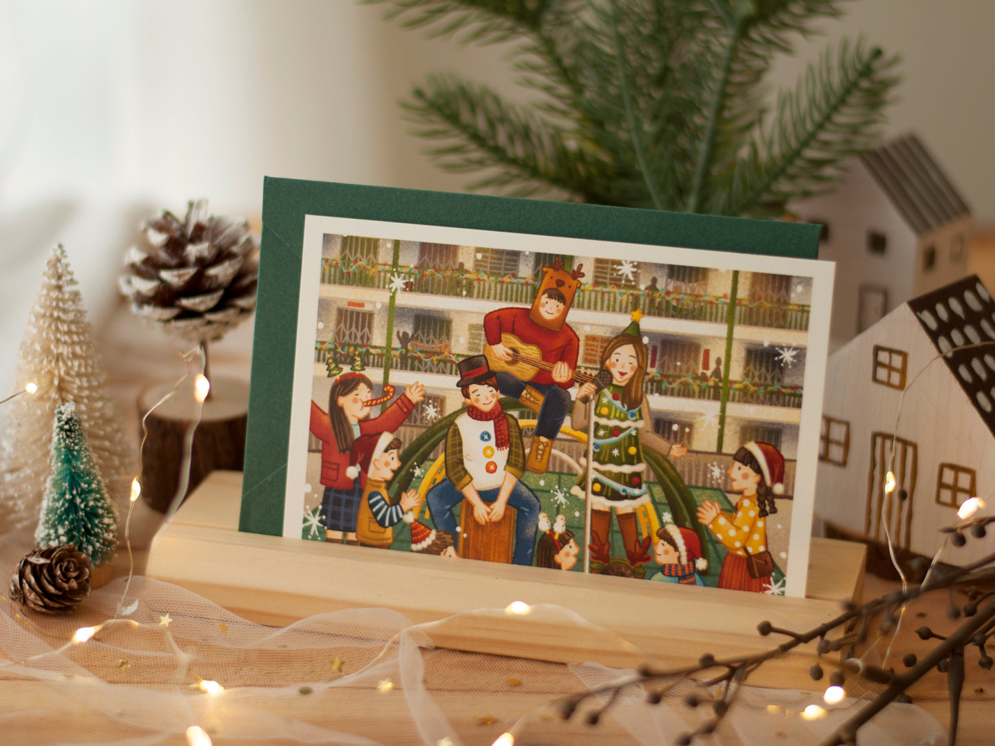 原創香港聖誕卡-屋邨busking