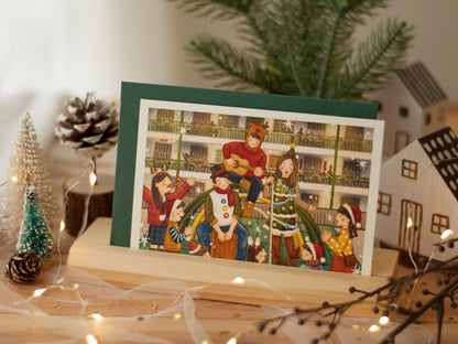 原創香港聖誕卡-屋邨busking