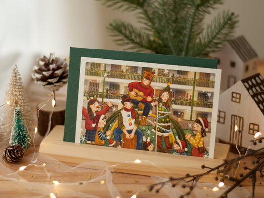 原創香港聖誕卡-屋邨busking