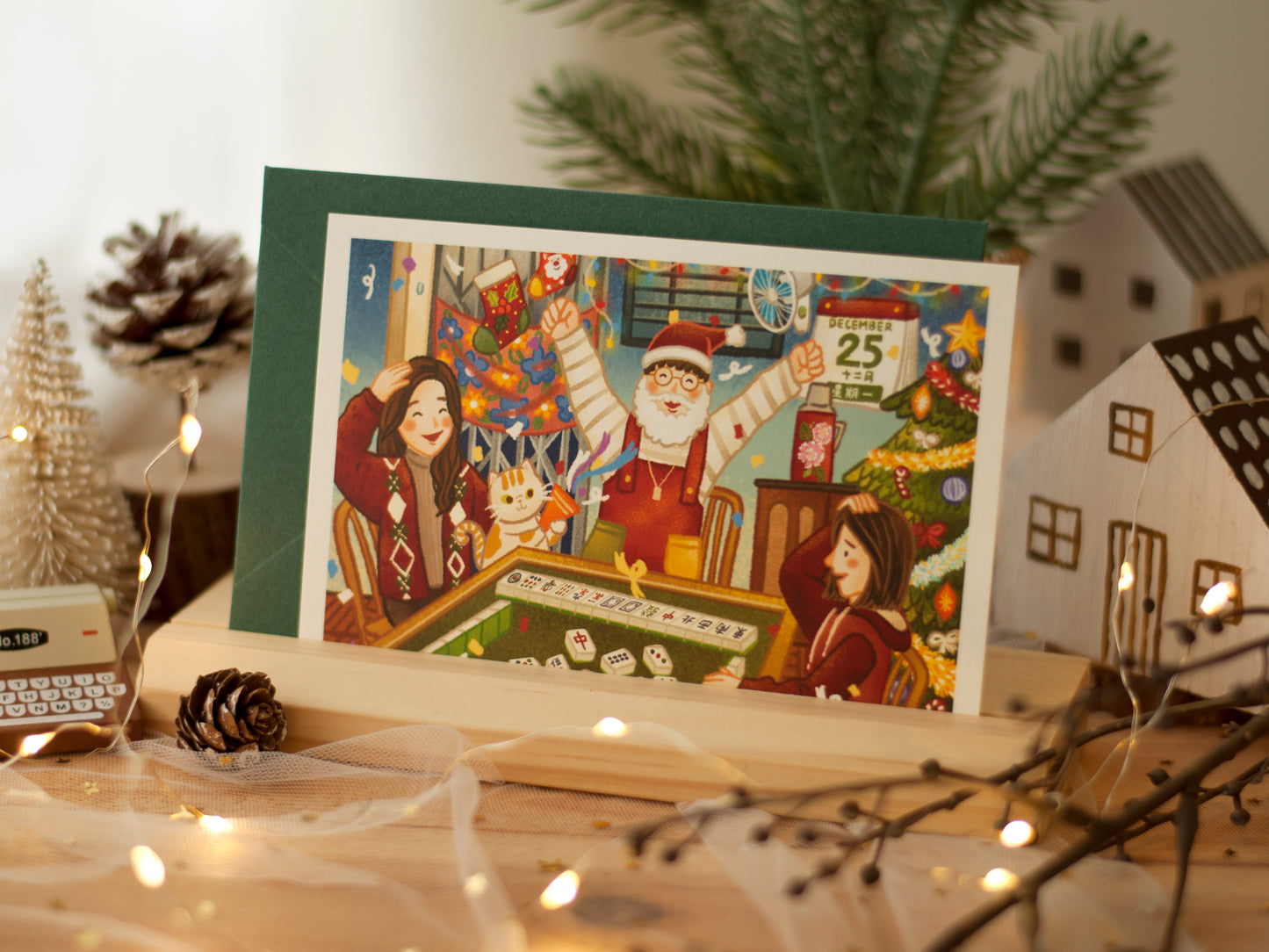 原創香港聖誕卡-聖誕麻雀局