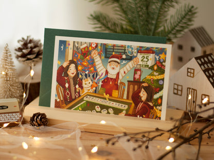 原創香港聖誕卡-聖誕麻雀局