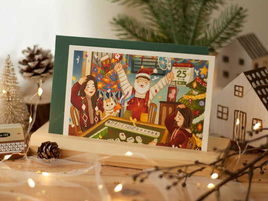 原創香港聖誕卡-聖誕麻雀局
