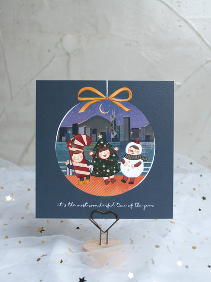 原創港式插畫聖誕卡套裝- 全套5款