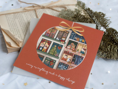 原創港式插畫聖誕卡- E款萬家燈火聖誕夜