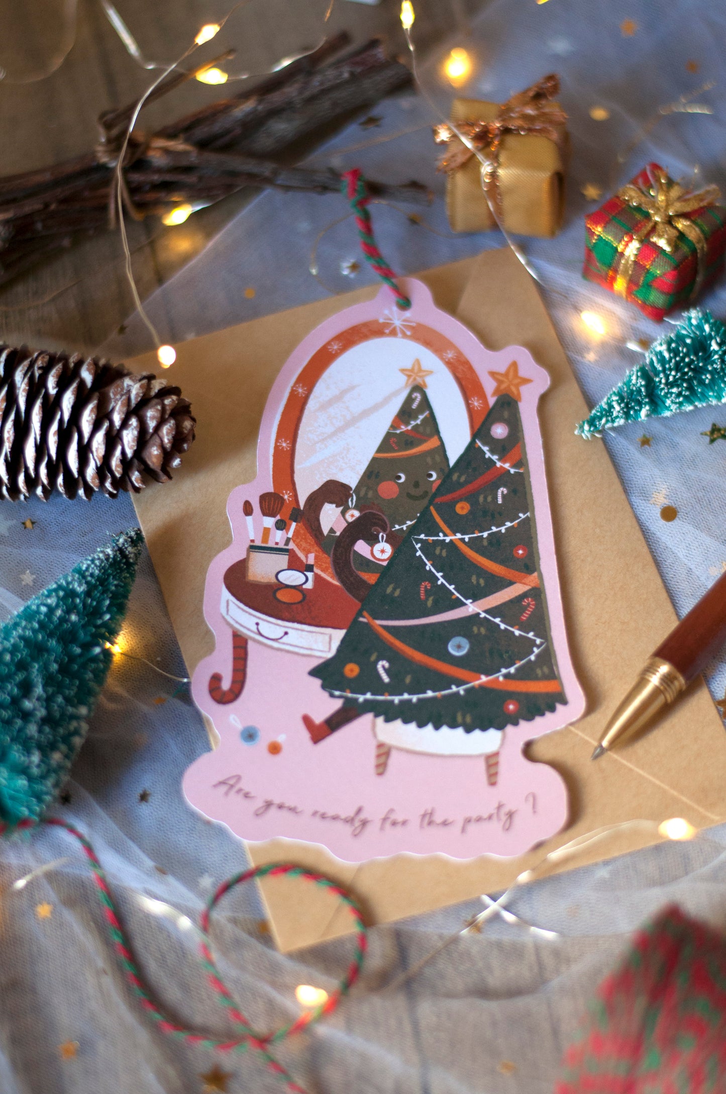 聖誕吊掛賀卡-聖誕樹-賀卡/吊飾兩用設計