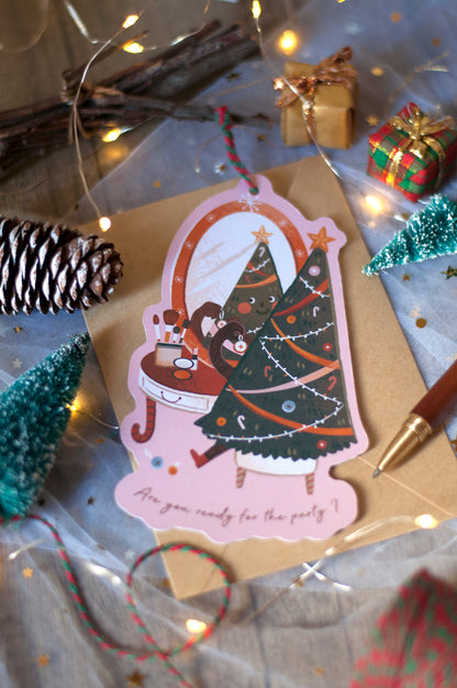 聖誕吊掛賀卡-聖誕樹-賀卡/吊飾兩用設計