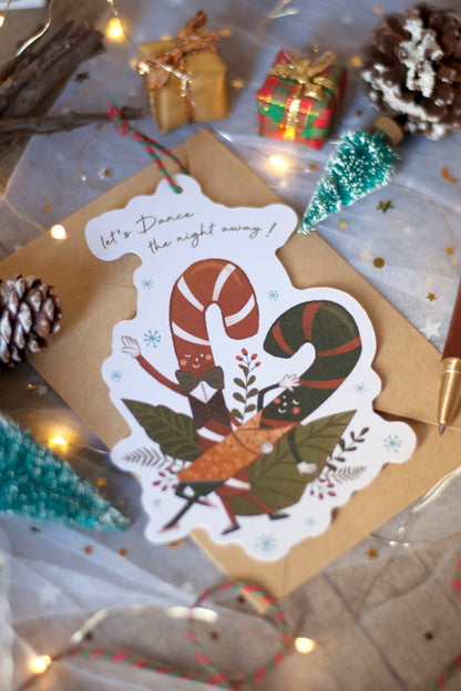 聖誕吊掛賀卡-糖果手杖-賀卡/吊飾兩用設計