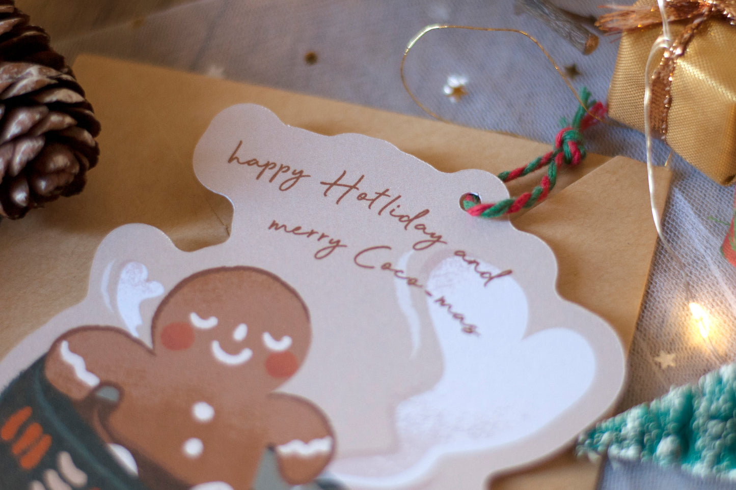 聖誕吊掛賀卡-薑餅人-賀卡/吊飾兩用設計