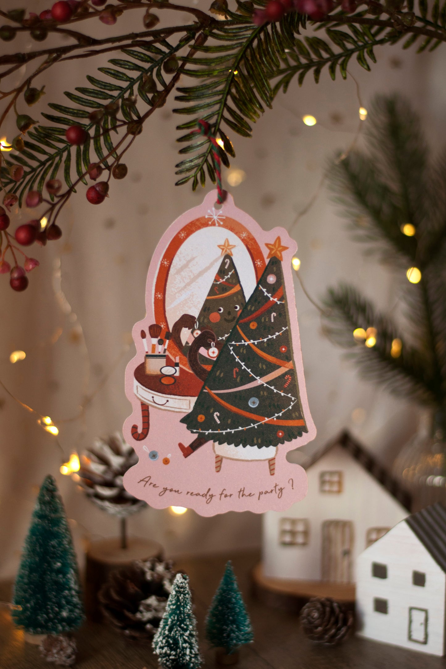 聖誕吊掛賀卡-聖誕樹-賀卡/吊飾兩用設計