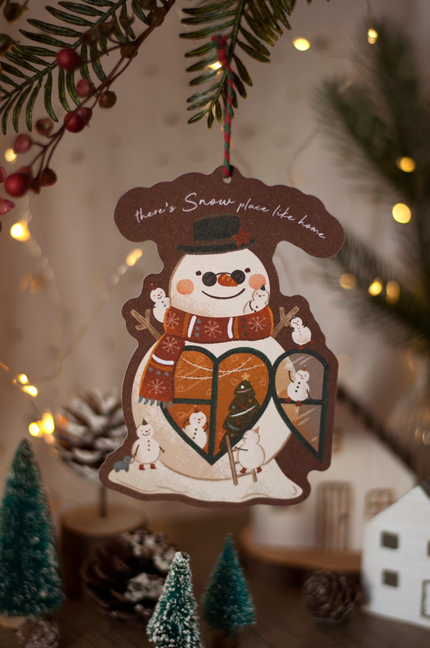 聖誕吊掛賀卡-雪人-賀卡/吊飾兩用設計