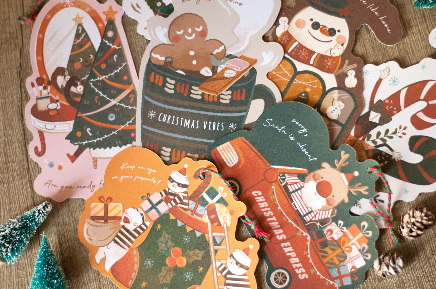 聖誕吊掛賀卡-全套-賀卡/吊飾兩用設計