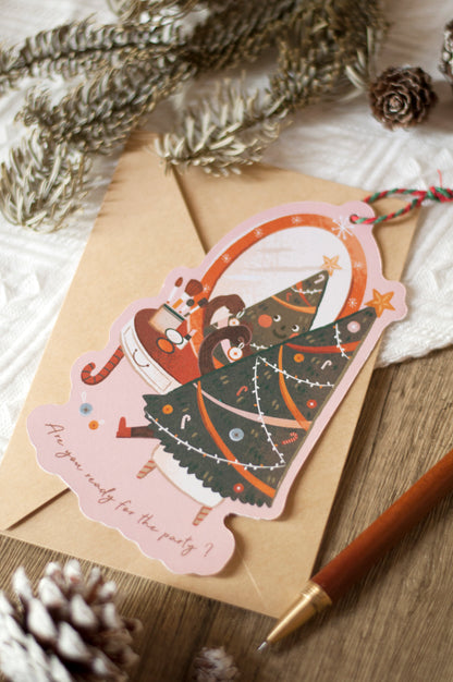 聖誕吊掛賀卡-聖誕樹-賀卡/吊飾兩用設計