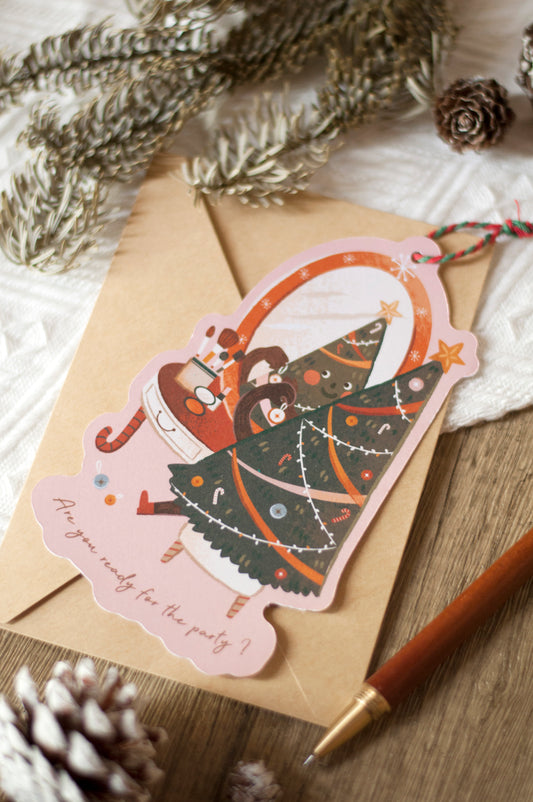 聖誕吊掛賀卡-聖誕樹-賀卡/吊飾兩用設計