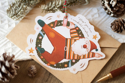 聖誕吊掛賀卡-聖誕老人-賀卡/吊飾兩用設計