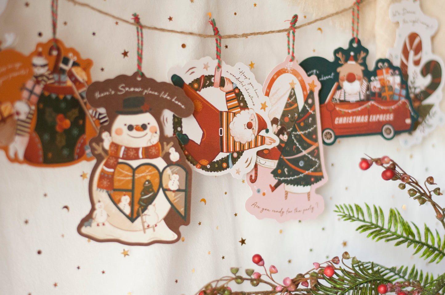 聖誕吊掛賀卡-薑餅人-賀卡/吊飾兩用設計