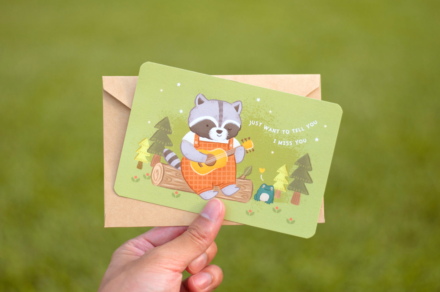 小動物明信片心意卡-浣熊 raccoon card